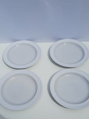 Crown Corning Japan White Dinner Plates Set of 4 Classic Rimmed